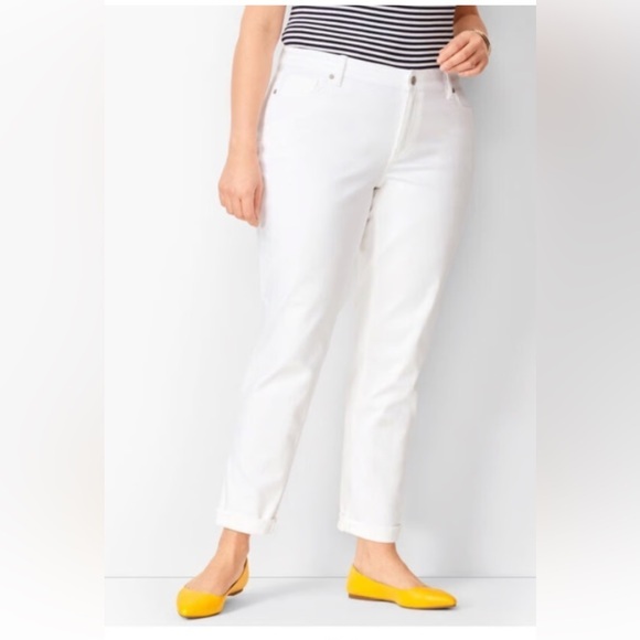 Talbots Denim - Talbots White Jeans Straight Leg  Classic Denim Design